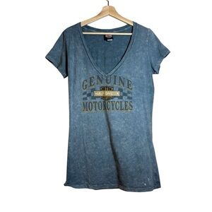 Harley Davidson Crystal Wash V-Neck Yuba City California 3X Womens Tee